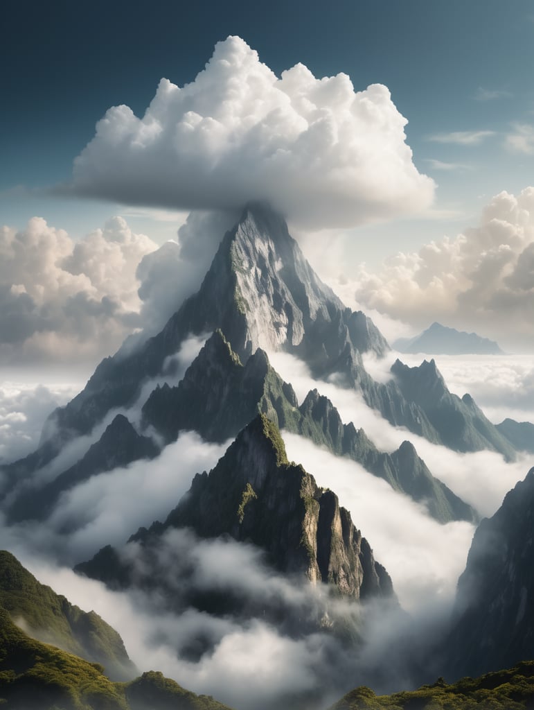 a mountain in the sky