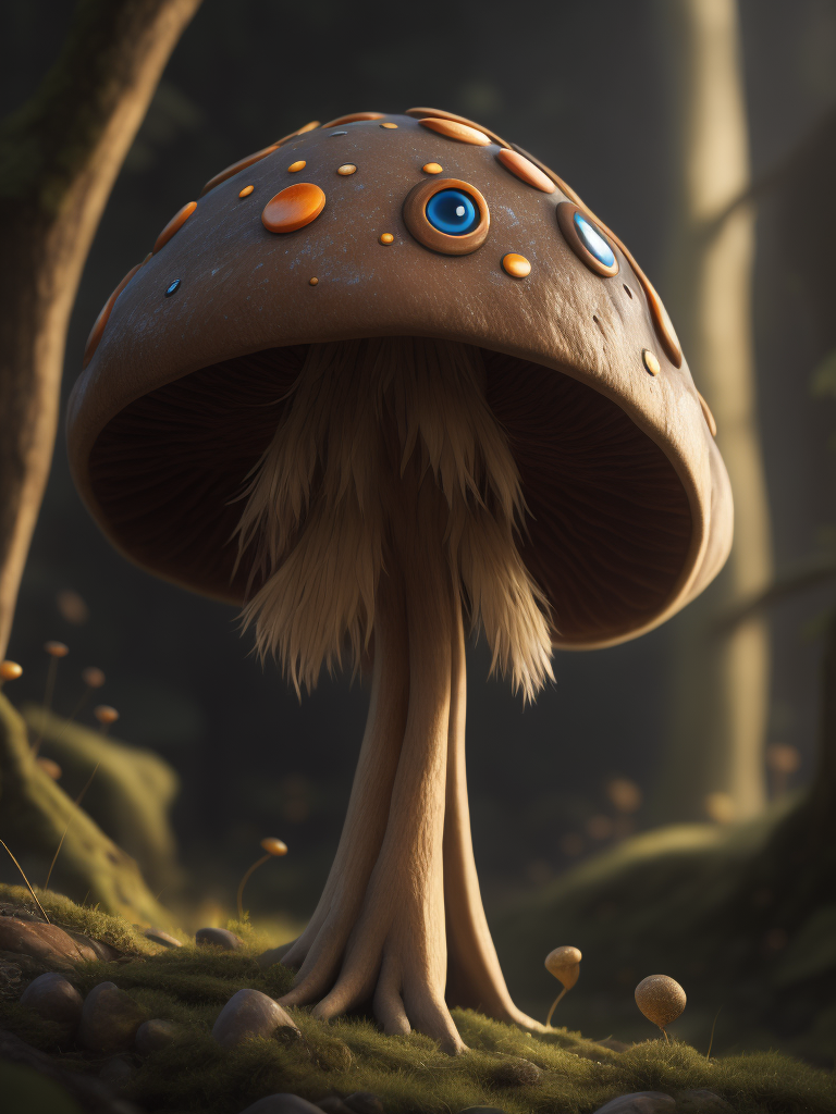 mushroom with big cute eyes