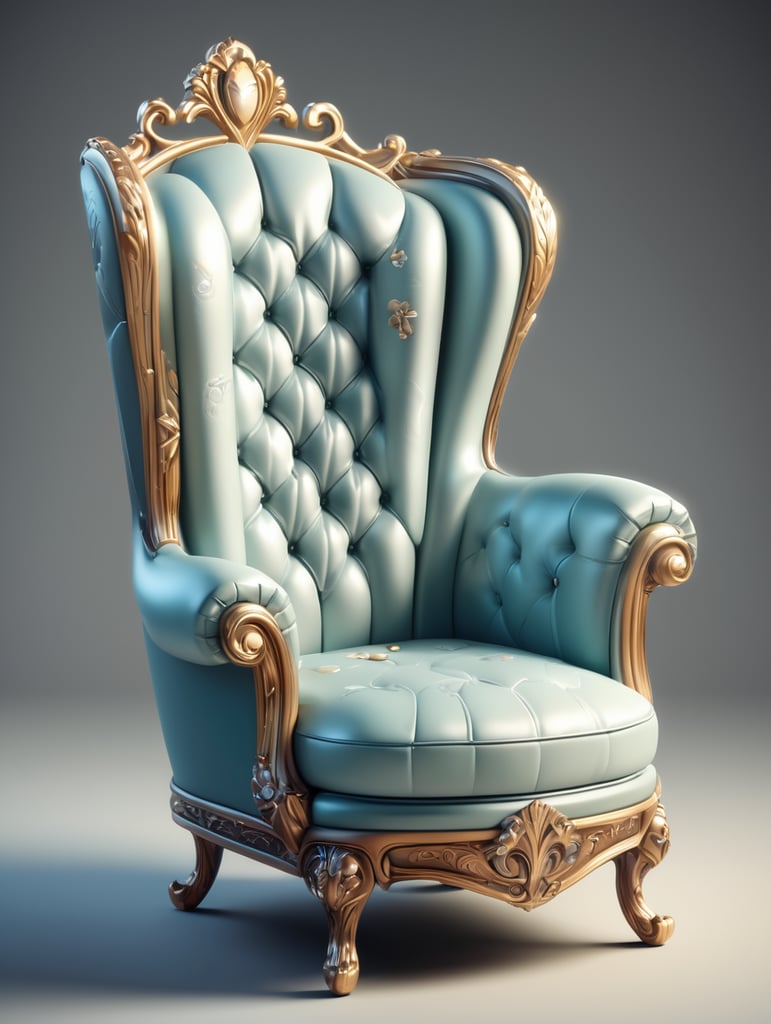 Beauty armchair, concept art by a senior artist, 3D Style, game, stylized cartoon, isolated on white, Inspired by trends, detailed painting, mobile, playrix, mobile