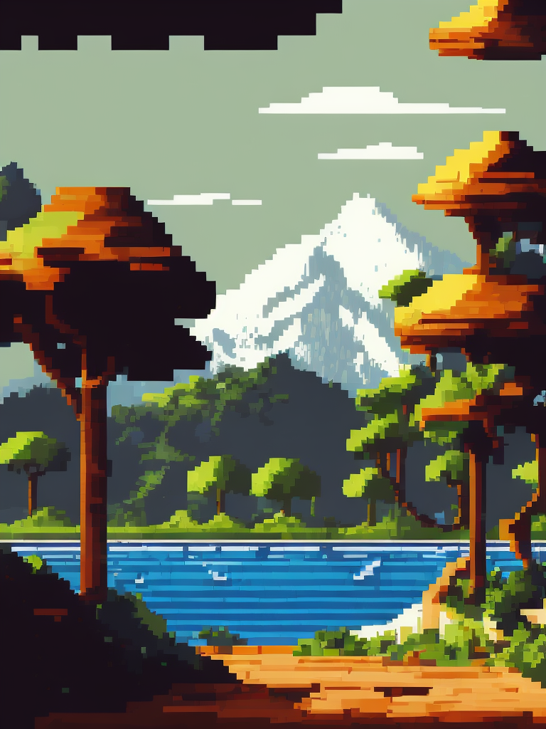 landscape art pixel landscape big pixel art square pixel art vector landscape digital art artificial intelligence computer generated graphic design abstract landscape