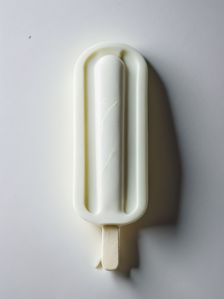 Vanilla white popsicle on white background