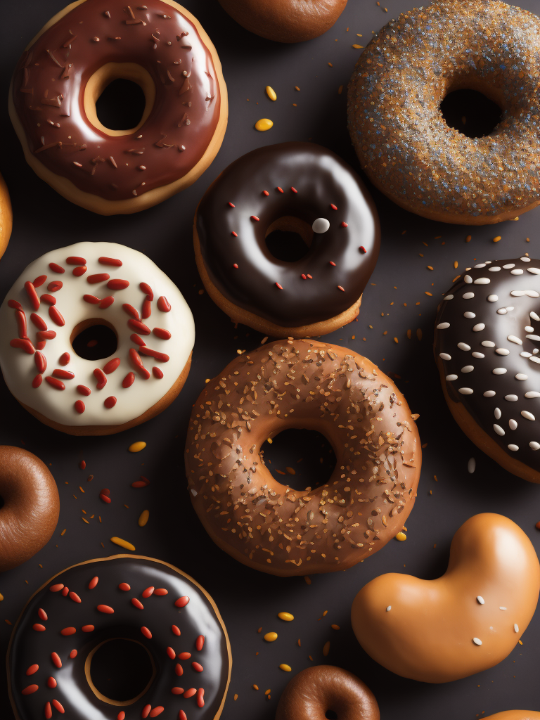 create doodle art of donuts in sketch