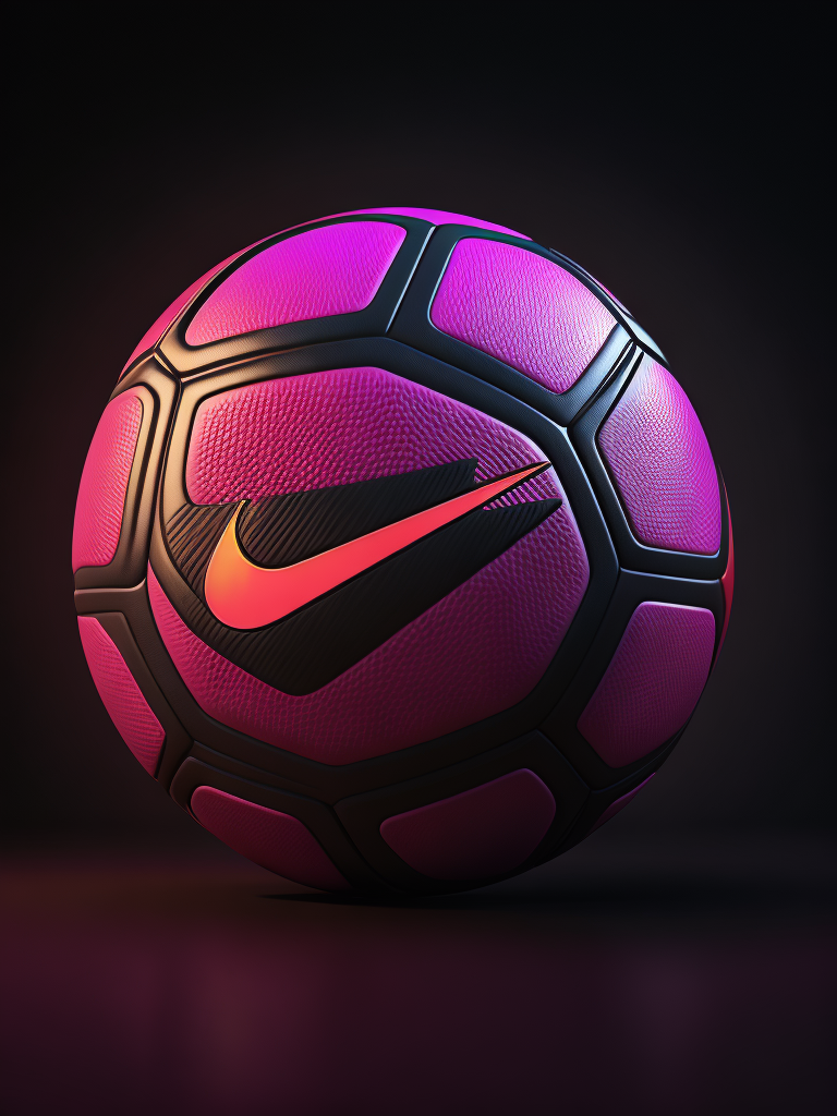 nike pink soccer ball, black background