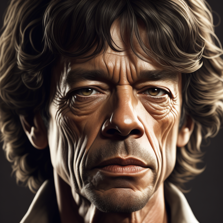A highly detailed picture of Mick Jagger