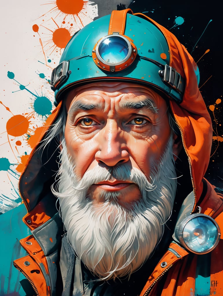 This artwork of the Santa Clause by George Wilson is an eye-catching poster-style drawing and illustration representing the iconic pulp style.