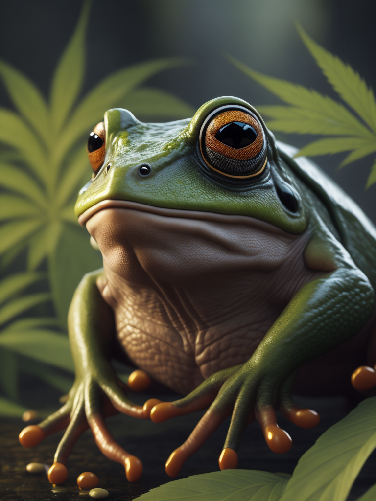 marijuana frog under ummbrela