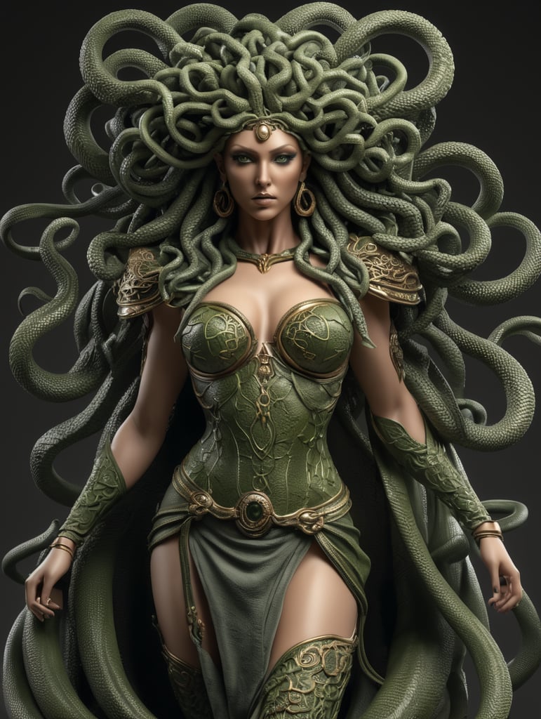 highly detailed full body of medusa