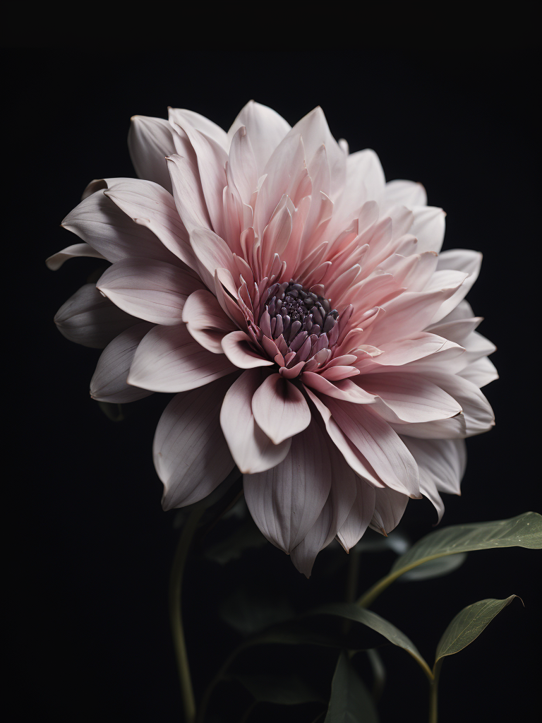fractal flower, black background, deep colors, dark atmosphere, contrasting light, macro photography, close-up, high-quality details, deep focus, professional shot