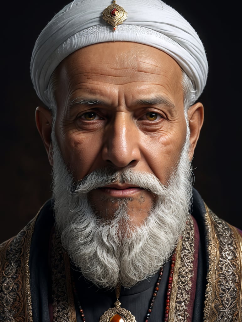 Old Man with white beard, Muslim