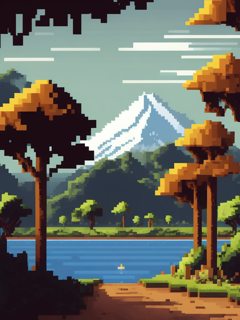 landscape art pixel landscape big pixel art square pixel art vector landscape digital art artificial intelligence computer generated graphic design abstract landscape