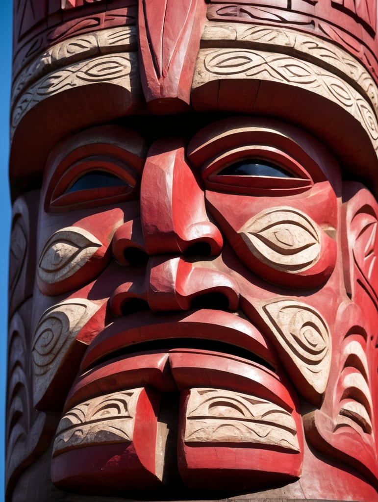carved wooden totem, redskin, first nation, pole
