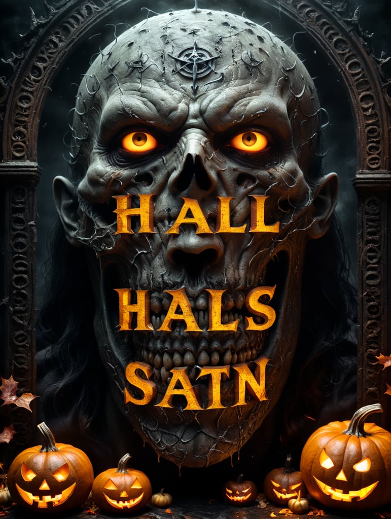 'HAIL SATAN' text effect Grotesque Halloween