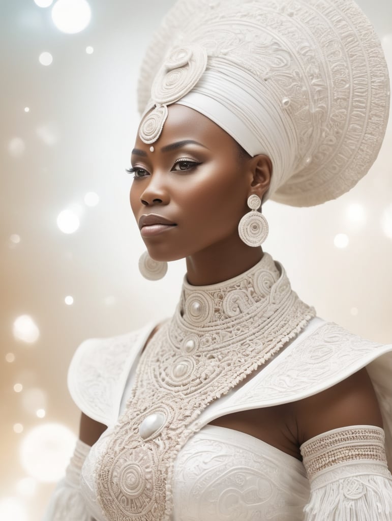 Obatala the african orisha wearing a detailed and intricate ade, cosmic god, astrophotography