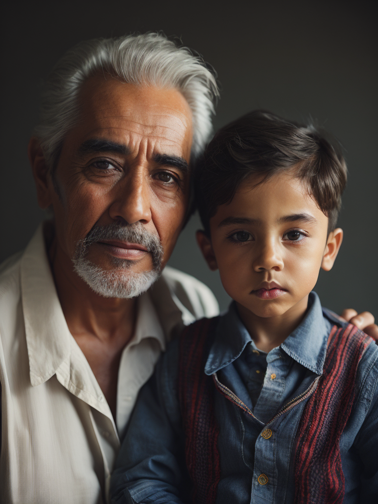 Abuelo latino con nieto