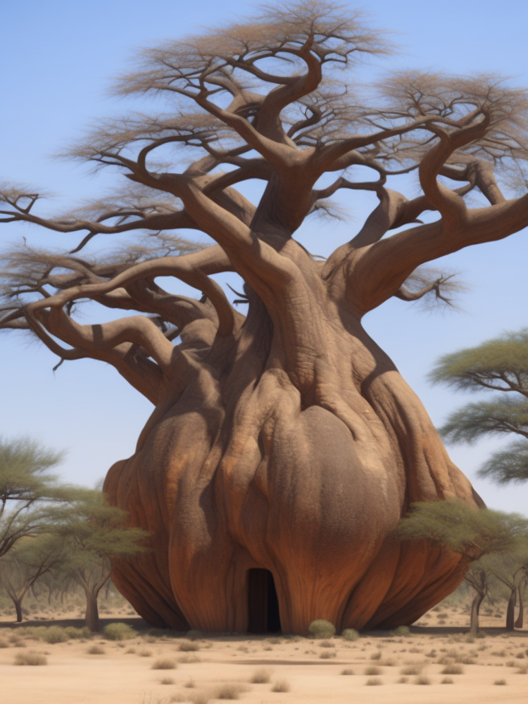 Baobab tree, savanna, Depth of field, Incredibly high detailed