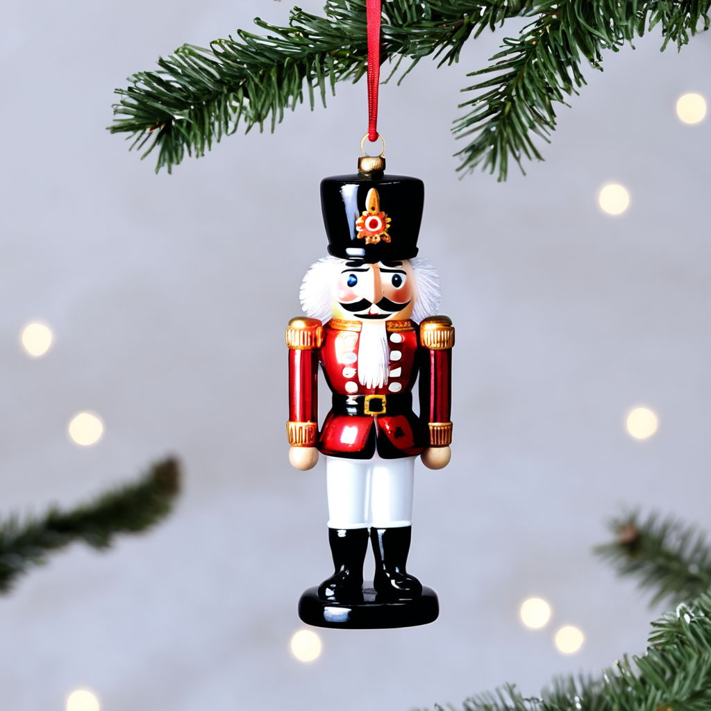 nutcracker small glass glass figure, Christmas toy for the Christmas tree