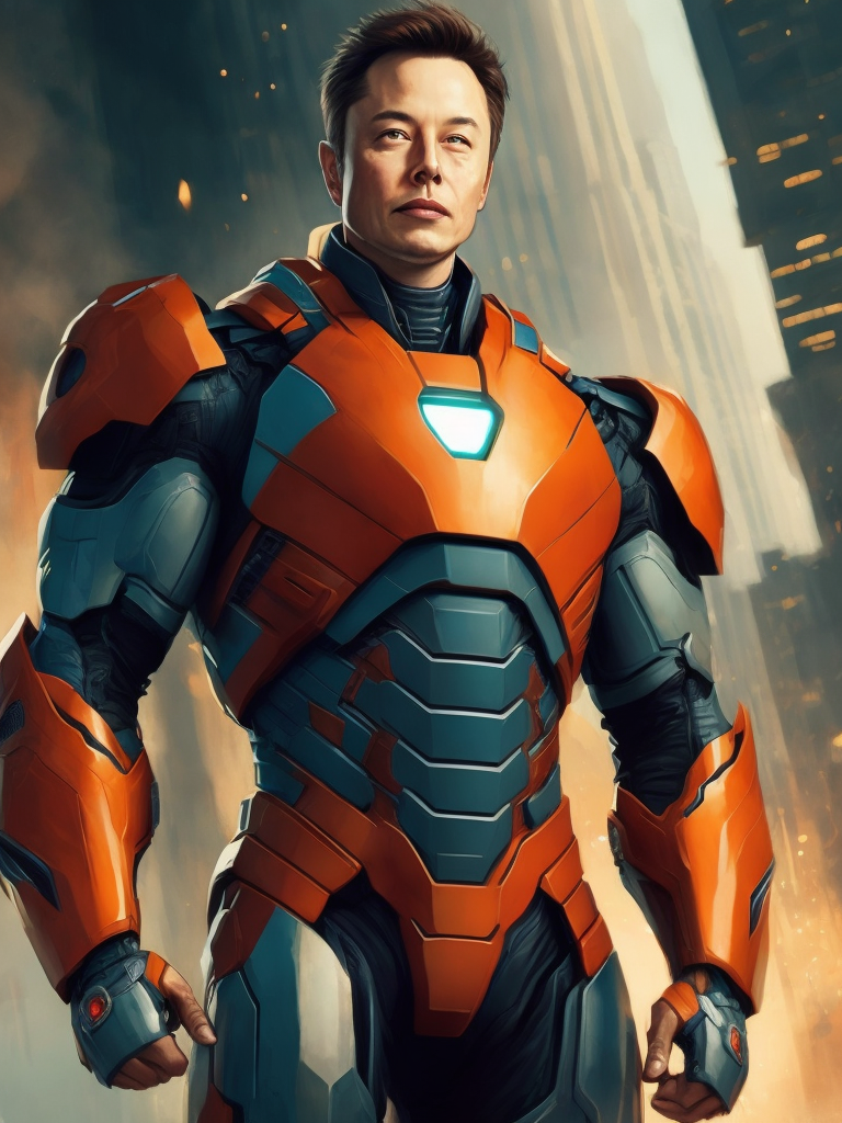 Elon Musk in the Iron Man suit from the Marvel Universe, Full body, high definition, photography, cinematic, detailed character portrait, detailed and intricate environment,