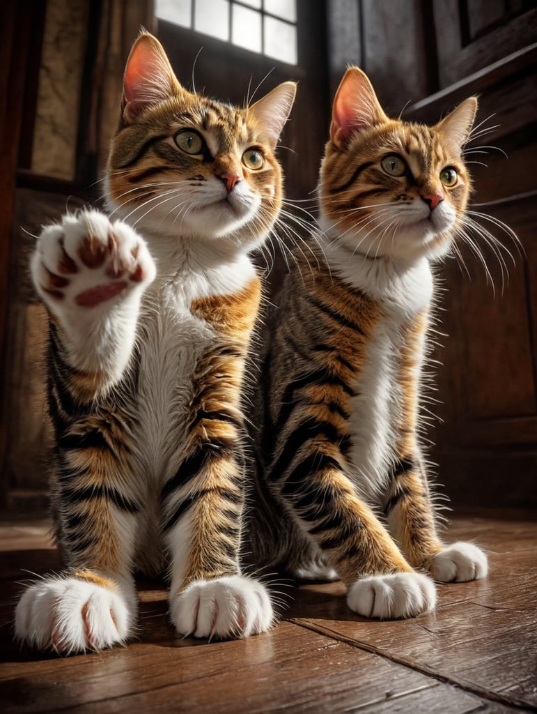 2 patas de gato juguetón estiradas en vectores