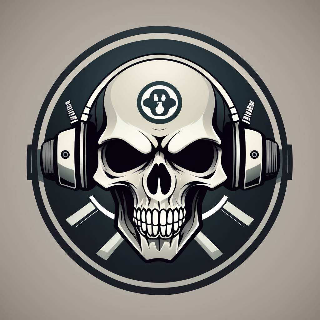 Skull Gaming Logo, vector image