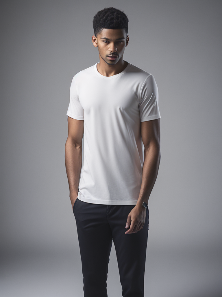 Realistic plain t-shirt, white color, high resolution