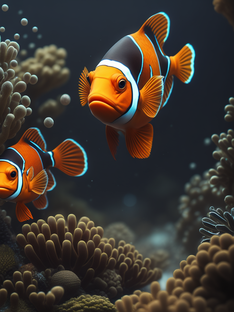Clownfish are small fish with bright colors and unique patterns.