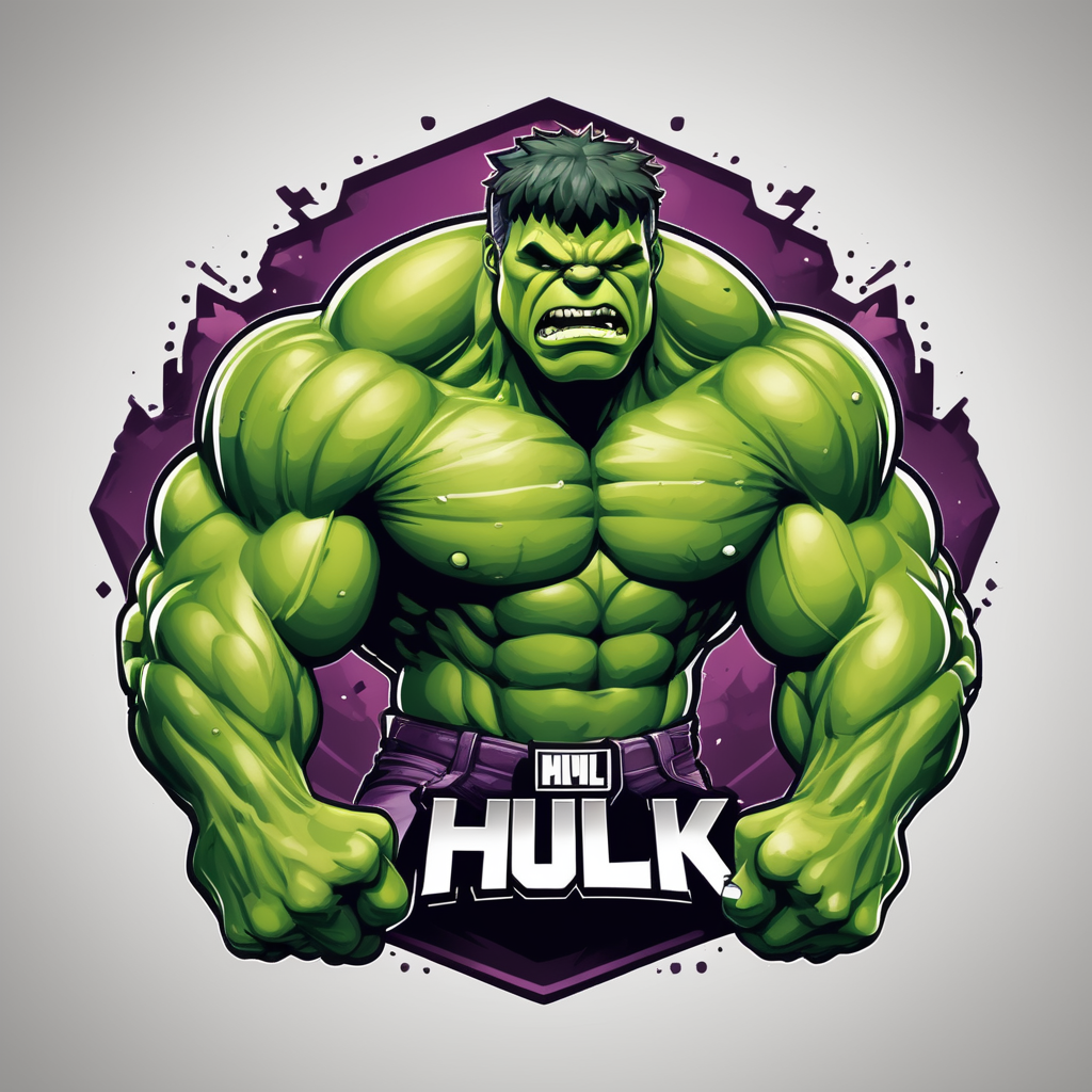 Vector Hulk smash mascot logo, e-gaming, bright colors, Gaming Logo, vector image