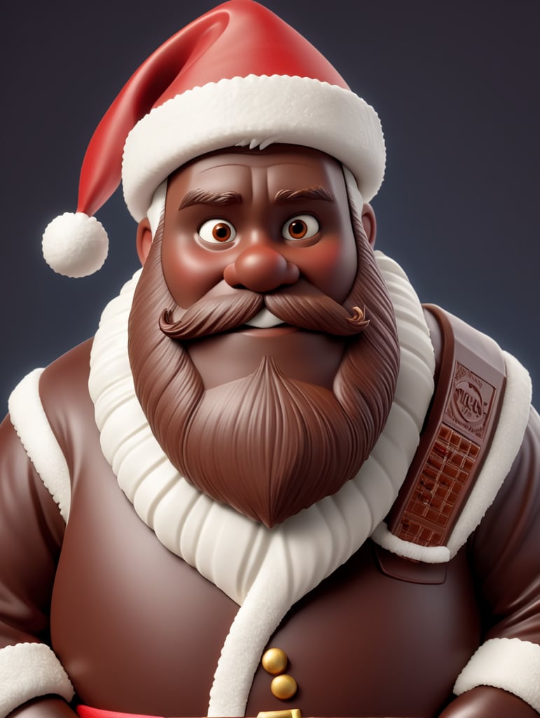 A chocolate Santa figure, made from milk chocolate