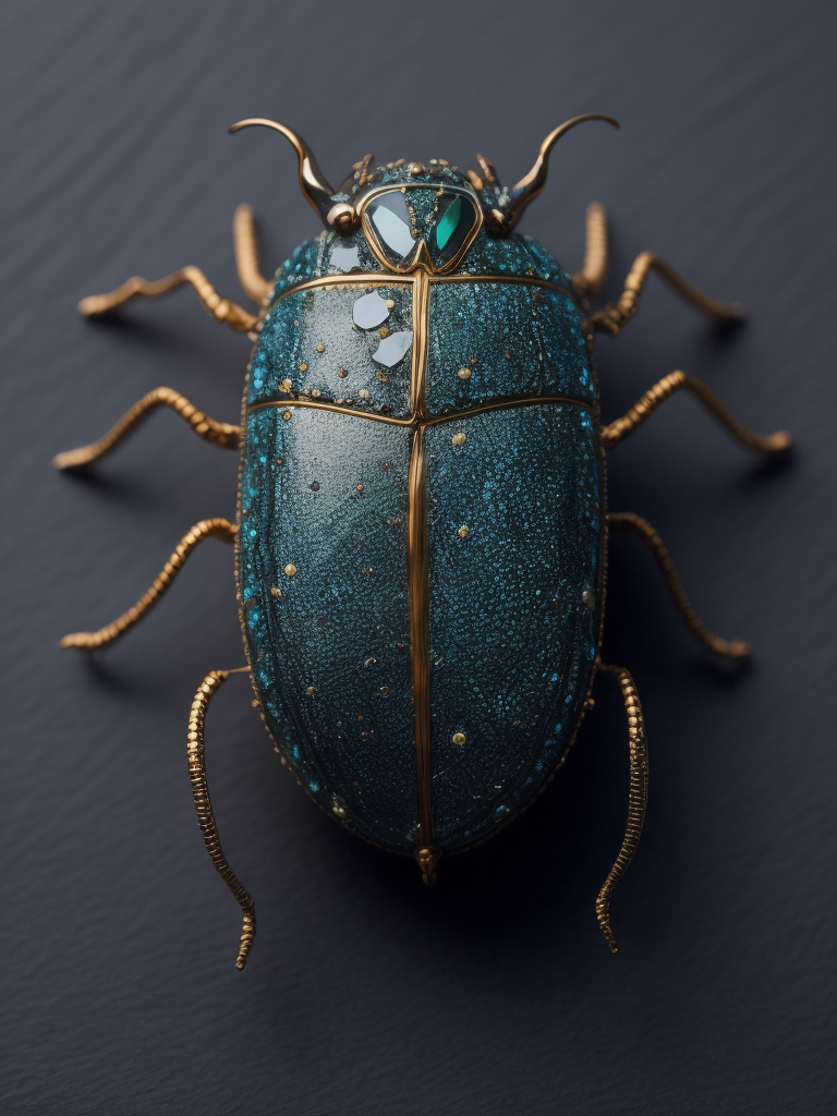 Beetle brooch made from various gems