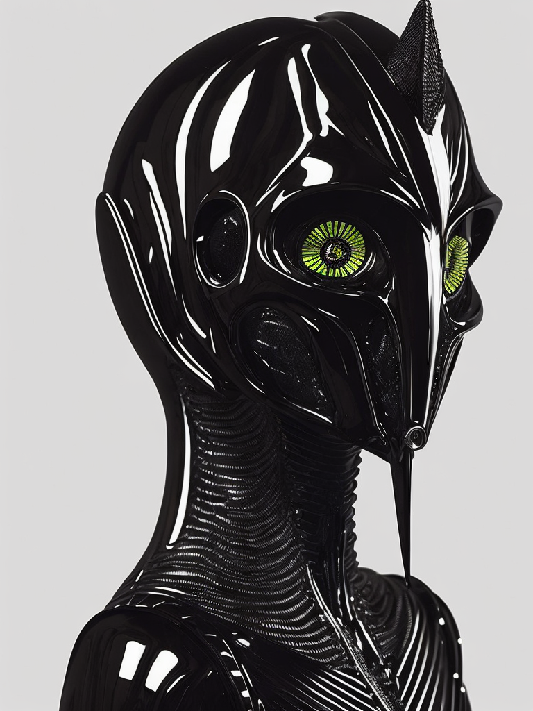 Abstract Hyperrealism Shiny Fluorescent Reflective Minimalism Creature, Giger, Moebius, Soulages