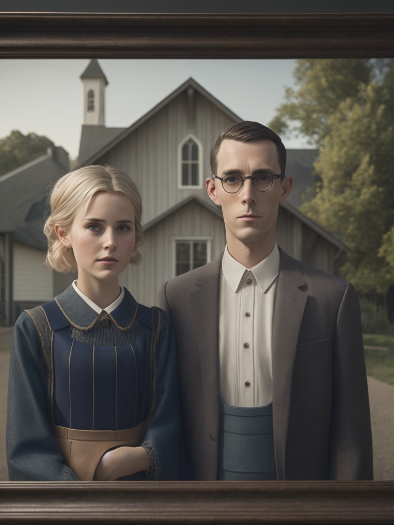 American Gothic Grant Wood, real life