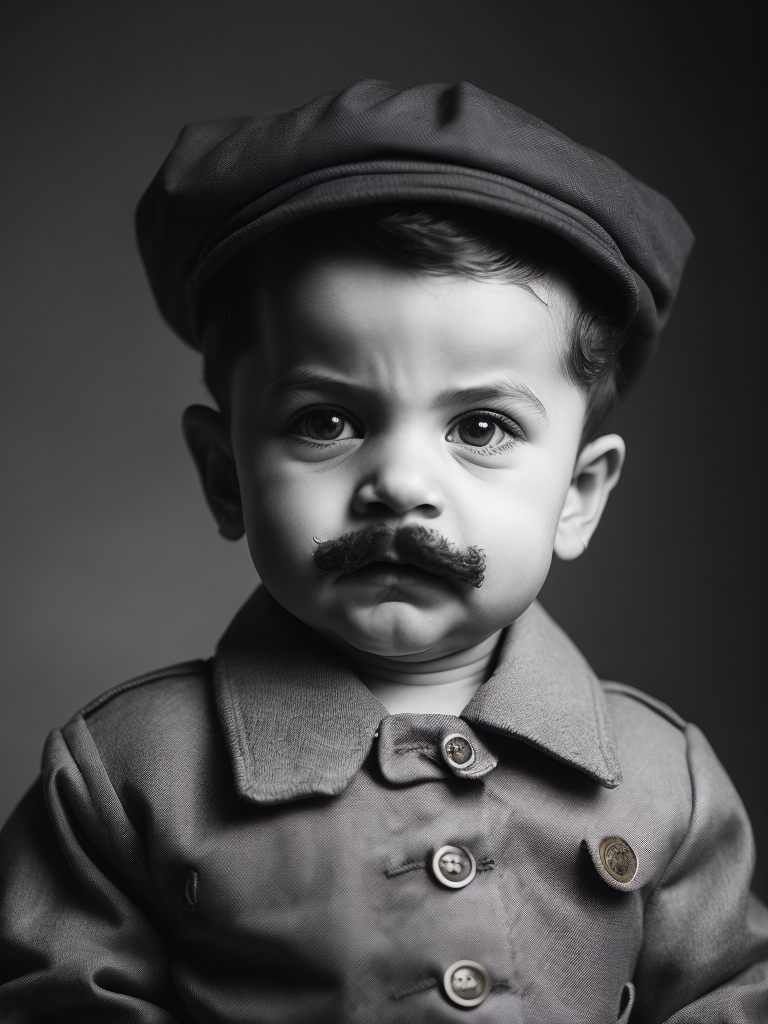 portrait of Joseph Stalin as a kid, 6 month old, happy emotions on his face