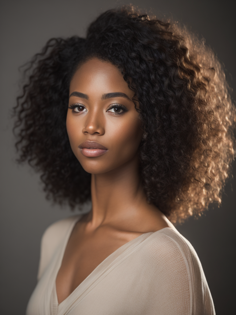 black woman with curly hair