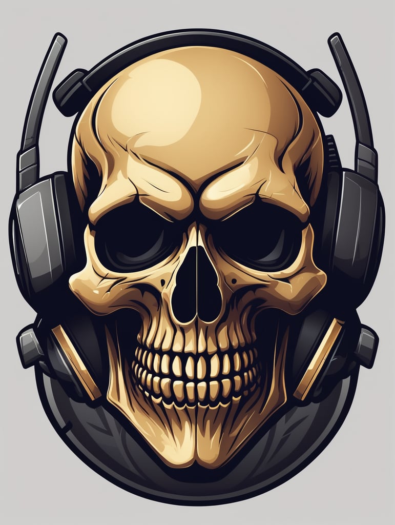 Skull detailed esports gaming logo, vector image