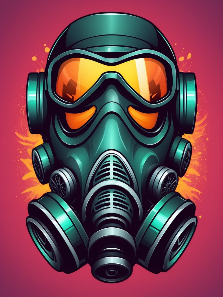 Soldier gas mask mascot logo, e-gaming, bright colors, Gaming Logo, vector image