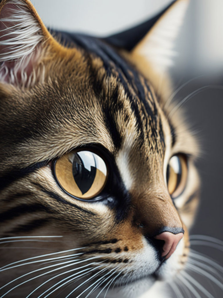 photorealistic image of a cat's eye with high detail and sharp focus