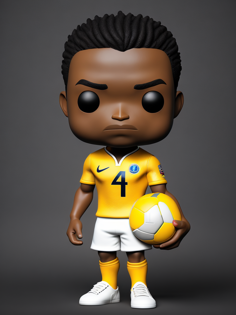 Full body 3d render of funko pop Pele