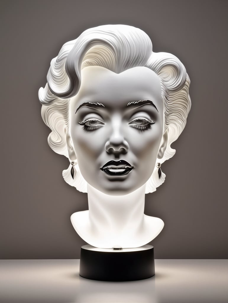Rubber and soft lamp in the shape of Marilyn Monroe's head