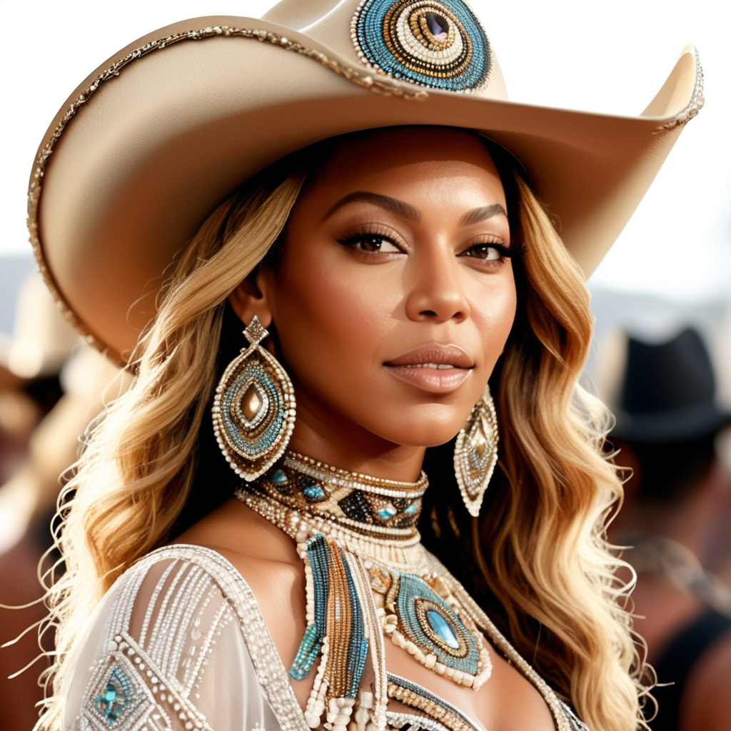 Beyonce wearing a cowboy hat