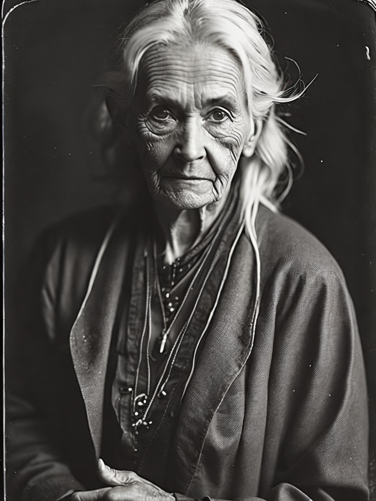 a wet plate photograph of a old witch