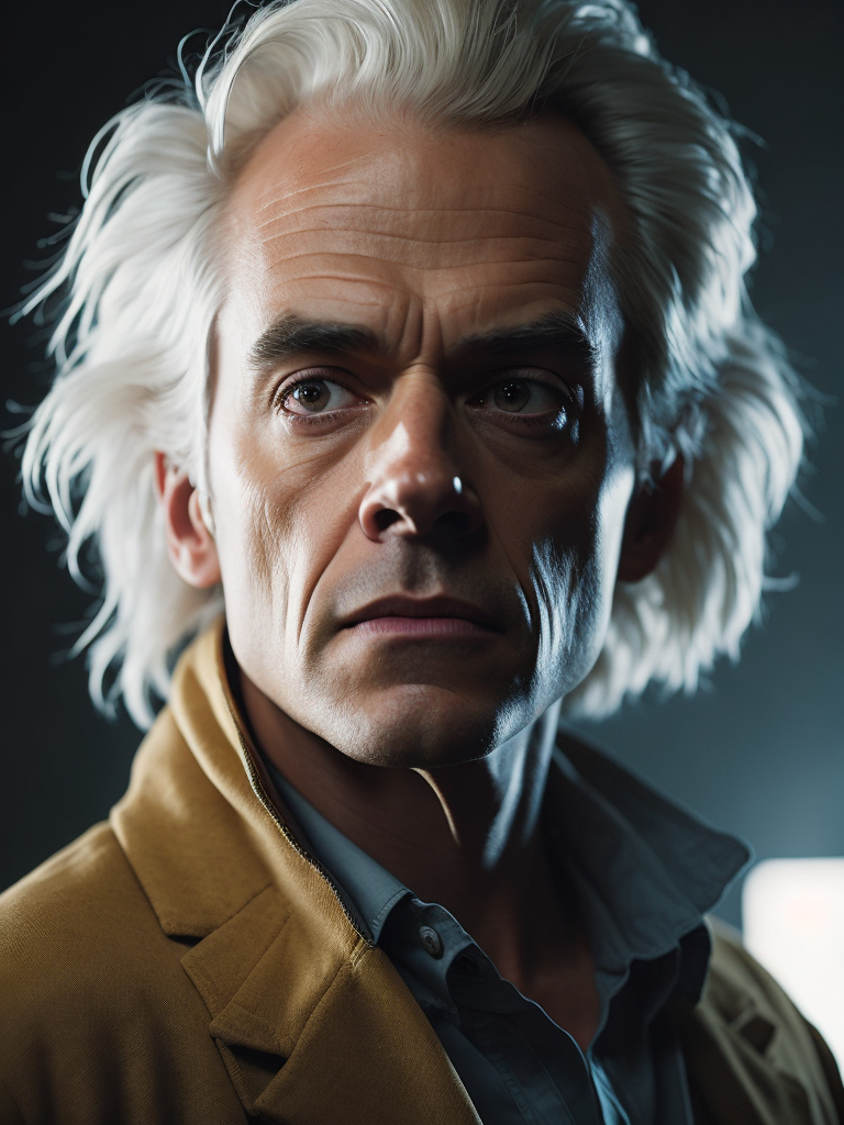 portrait of Doc Brown from back to the future