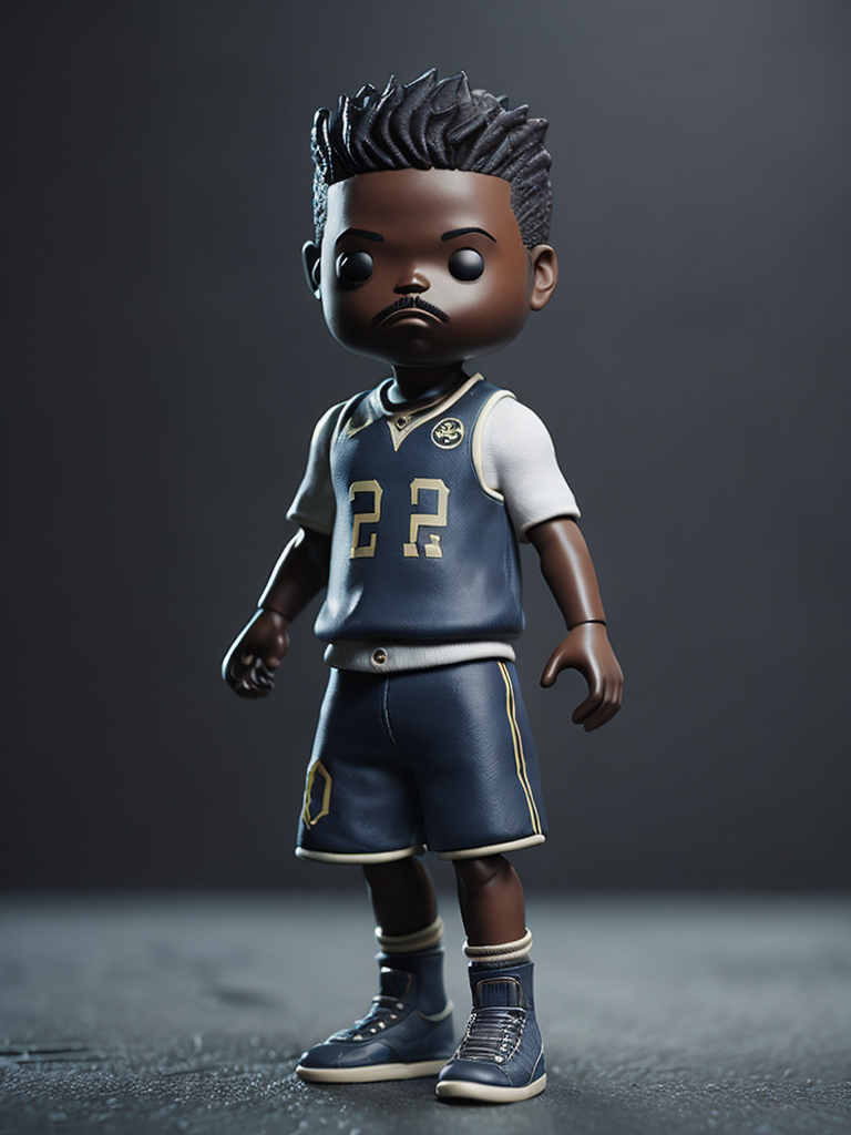 Full body 3d render of funko pop jimmy butler