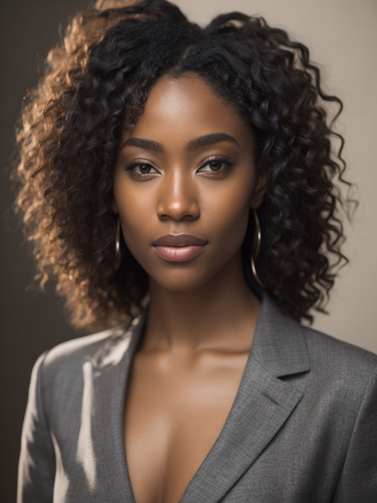 black woman with curly hair