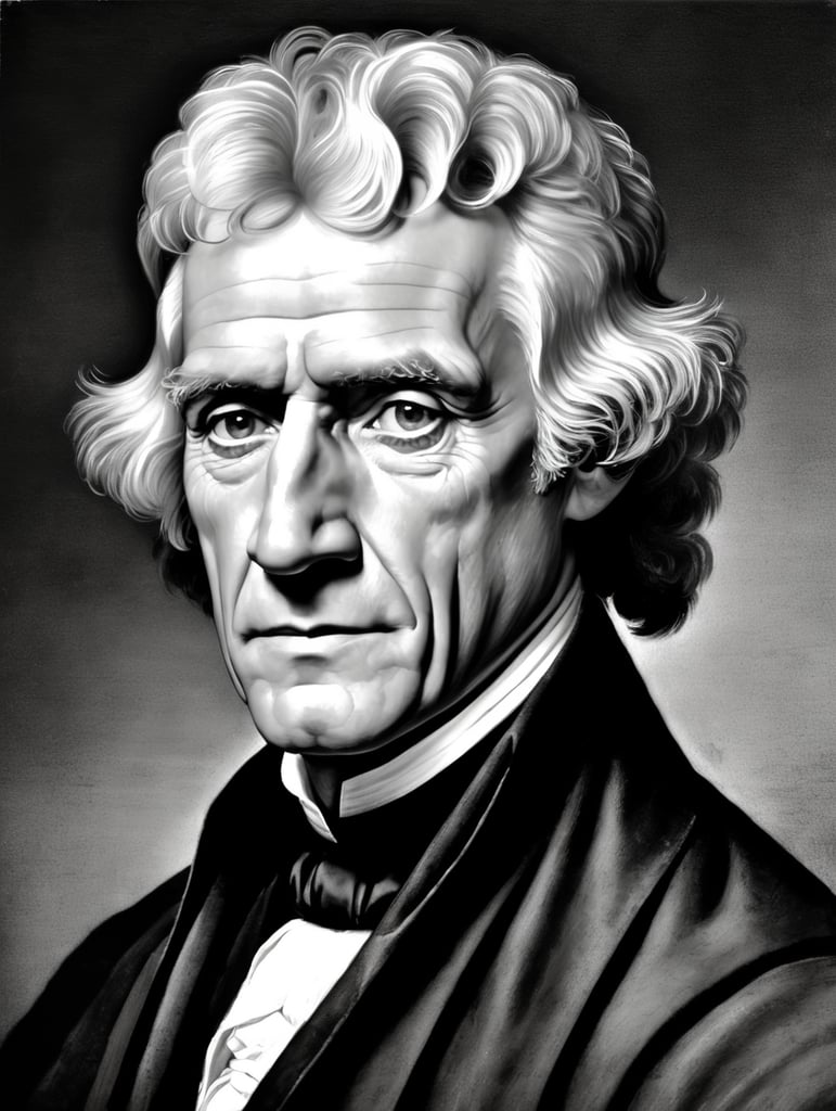 Portrait of Thomas Jefferson by Rembrandt Harmenszoon van Rijn, sad face, America, so sorry