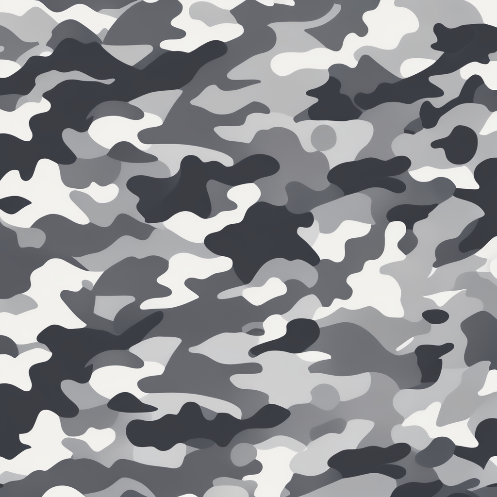 camouflage pattern, military, vector art, grey colors, seamless, modern