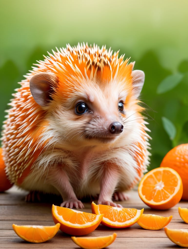 orange hedgehog, orange, cute
