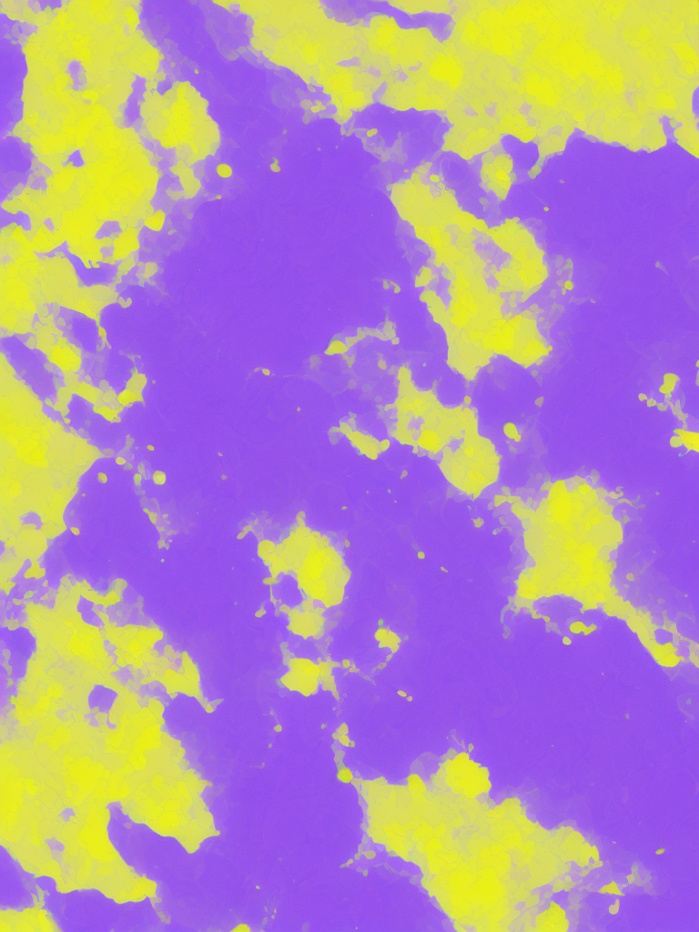 Two paint mixing texture, purple and yellow paint, pattern, background, top view, liquid