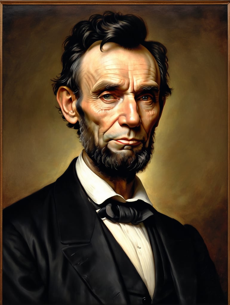 Premium Free ai Images | portrait of abraham lincoln by rembrandt ...