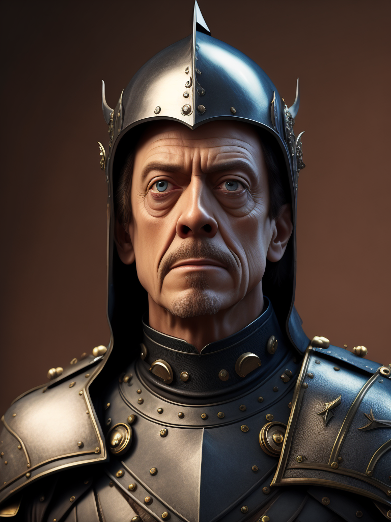 steve buscemi as a knight in medievil armor