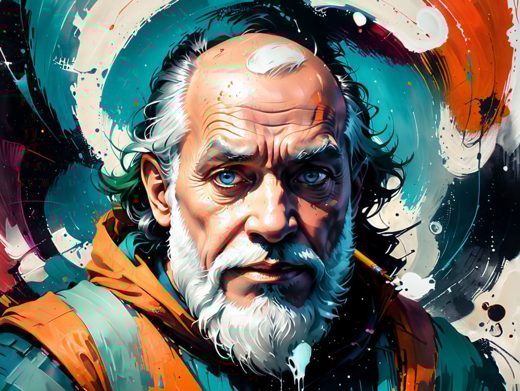 This artwork of the Santa Clause by George Wilson is an eye-catching poster-style drawing and illustration representing the iconic pulp style.