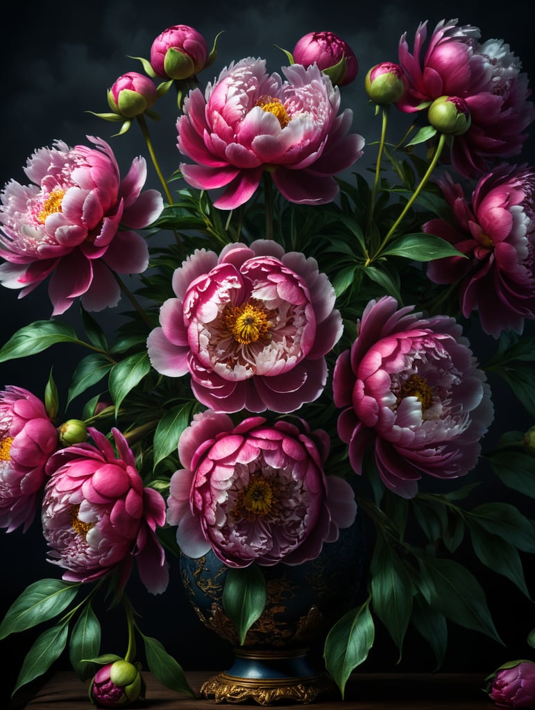 пионы в стиле Дали